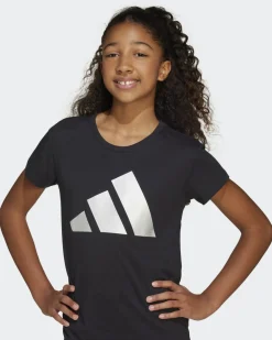 ADIDAS - T-SHIRT NERA E SILVER GLAM T JUNIOR - JD1832
