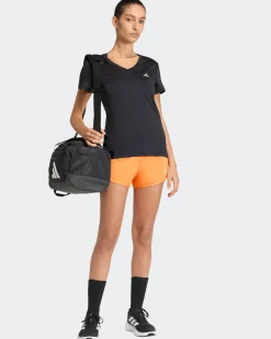 ADIDAS - T-SHIRT NERA PER ALLENAMENTO DA DONNA SCOLLO A V - KA2474