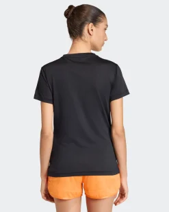 ADIDAS - T-SHIRT NERA PER ALLENAMENTO DA DONNA SCOLLO A V - KA2474