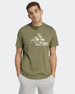 ADIDAS T-SHIRT UOMO VERDE CON LOGO CAMOUFLAGE - IR5830