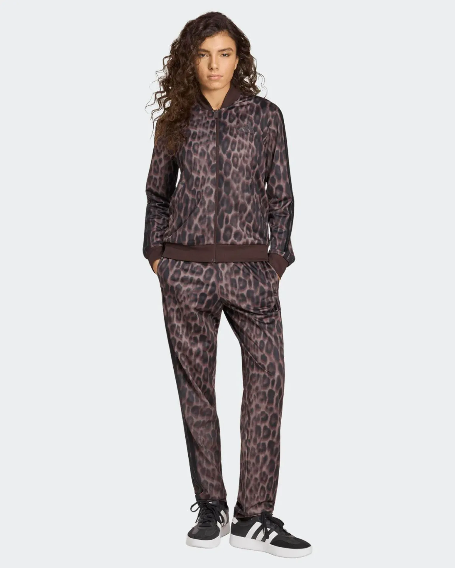 ADIDAS -TUTA COMPLETA FULL ZIP 3S TR TS LEOPARTATA DA DONNA, JZ0927