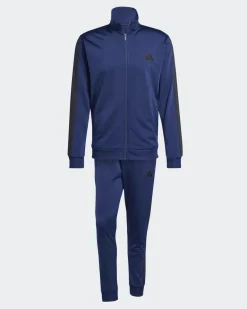 ADIDAS - TUTA UOMO BLU CON 3 BANDE NERE ESSENTIALS 3-STRIPES -KB7657