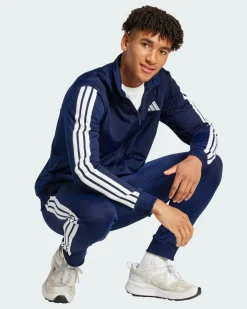 ADIDAS -  TUTA UOMO BLU SCURO CON 3 BANDE BIANCHE ESSENTIALS 3-STRIPES -JI8859