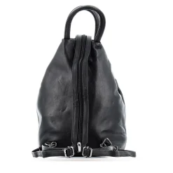 ALEX&CO - Zaino due manici in VERA PELLE con zip diagonale frontale