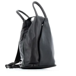 ALEX&CO - Zaino due manici in VERA PELLE con zip diagonale frontale