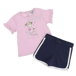 AMERICAN RAP - BABY FEMMINUCCIA TSHIRT MEZZA MANICA CON SHORTS