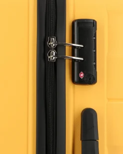 AMERICAN TOURISTER - TROLLEY GIALLO IN ABS 4 RUOTE CON COMBINAZIONE TSA