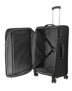 AMERICAN TOURISTER - TROLLEY NERO IN TESSUTO ESPANDIBILE CON LUCCHETTO TSA