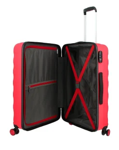 AMERICAN TOURISTER - TROLLEY ROSSO 4 RUOTE IN ABS CON COMBINAZIONE TSA