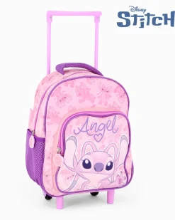 ANGEL - Zaino trolley digit premium rosa con tasche laterali