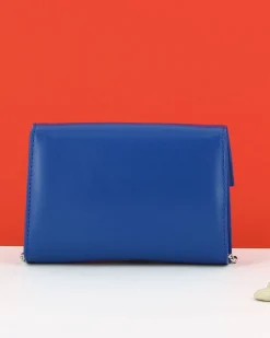 ANNES NICOLE - Pochette bluette con fiocco glitterato sulla patta, MADE IN ITALY