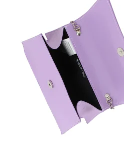 ANNES NICOLE - Pochette lilla con cinturino in strass sulla patta, MADE IN ITALY