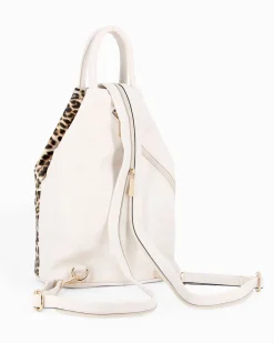 ANNES NICOLE - Zaino maculato due manici con doppia tasca frontale e spalline regolabili con zip