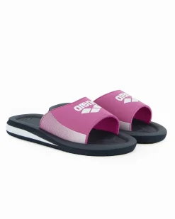 ARENA - Ciabatte da bambina rosa e blu scuro con fascia frontale e logo bianco, numerata 30/35 - BEAT HOOK