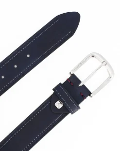 ARMATA DI MARE - Cinta blu con fodera in VERA PELLE