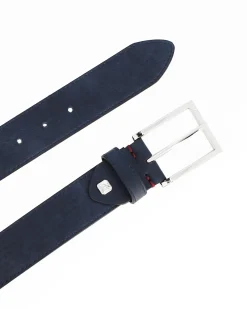 ARMATA DI MARE - Cinta blu loggata con fodera in VERA PELLE