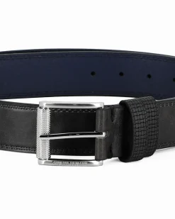 ARMATA DI MARE - Cinta nera con fodera in VERA PELLE
