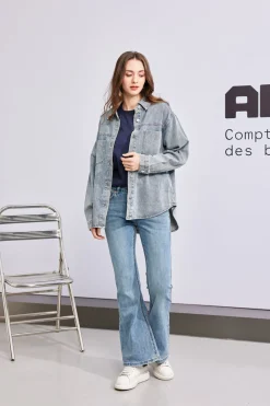 BACHATA - CAMICIA DI JEANS DA DONNA CON STRASS