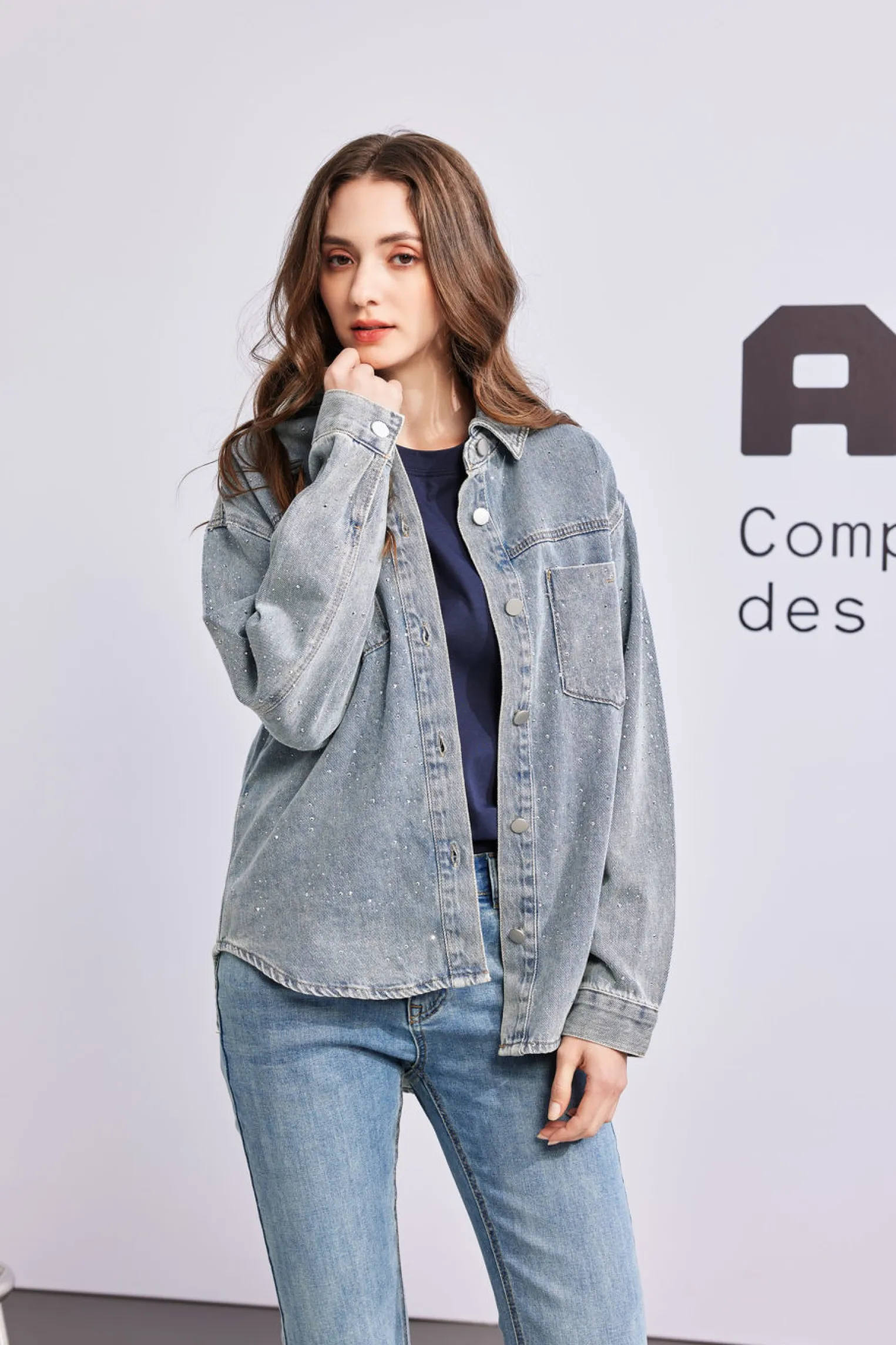 BACHATA - CAMICIA DI JEANS DA DONNA CON STRASS