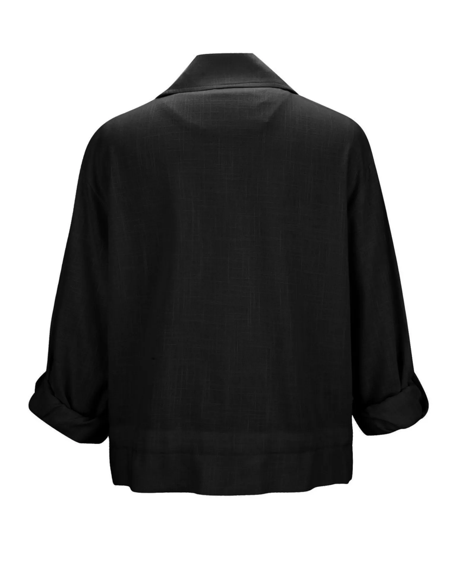 BACHATA - CAMICIA GIACCA NERA DA DONNA IN VISCOSA E LINO