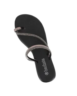 BACHATA - Ciabatta infradito nera con strass
