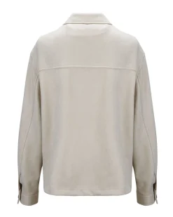 BACHATA - Giacca scamosciata beige da donna con tasche