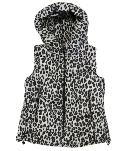 BACHATA - Gilet maculato imbottito con cappuccio