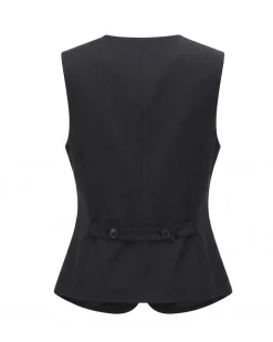 BACHATA - Gilet nero con bottoni