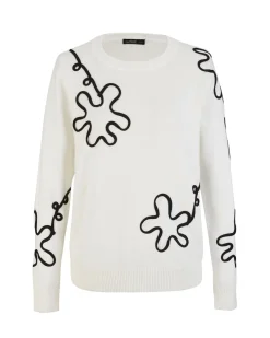 BACHATA - Maglia bianca e nera a manica lunga da donna