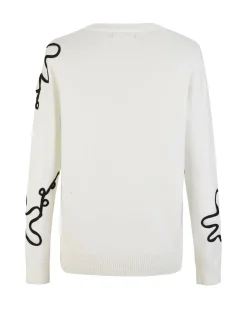 BACHATA - Maglia bianca e nera a manica lunga da donna