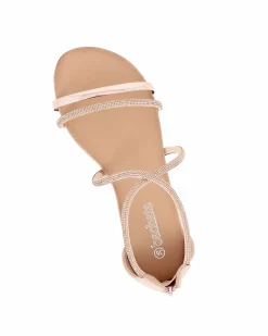 BACHATA - Sandalo rose gold con zip posteriore e cinturini incrociati