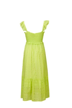 BACHATA - VESTITINO LIME SPALLA LARGA BALZE CON PIZZO