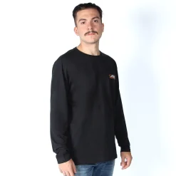 B&A - T-SHIRT NERA MANICA LUNGA CON STEMMA