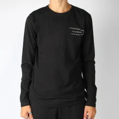 B&A - T-SHIRT NERA MANICA LUNGA CON APPLICAZIONE