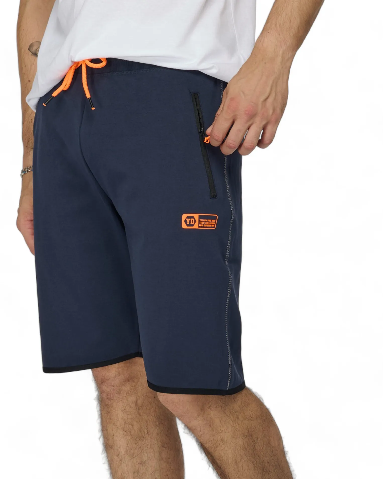 BERMUDA FELPA ZIP + STAMPA