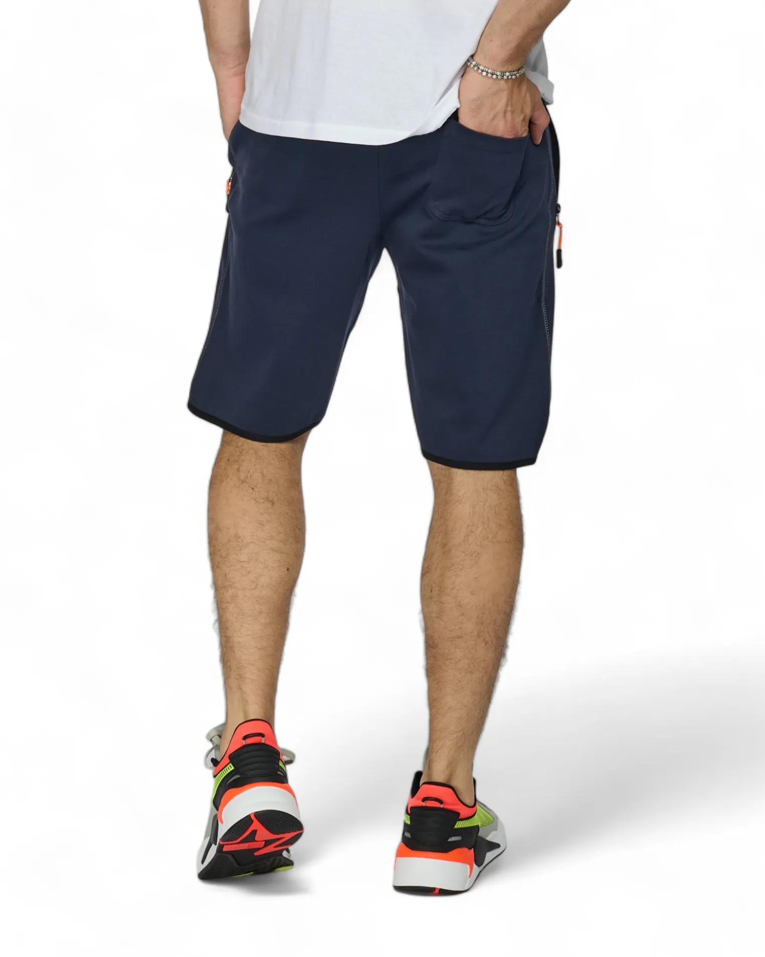 BERMUDA FELPA ZIP + STAMPA