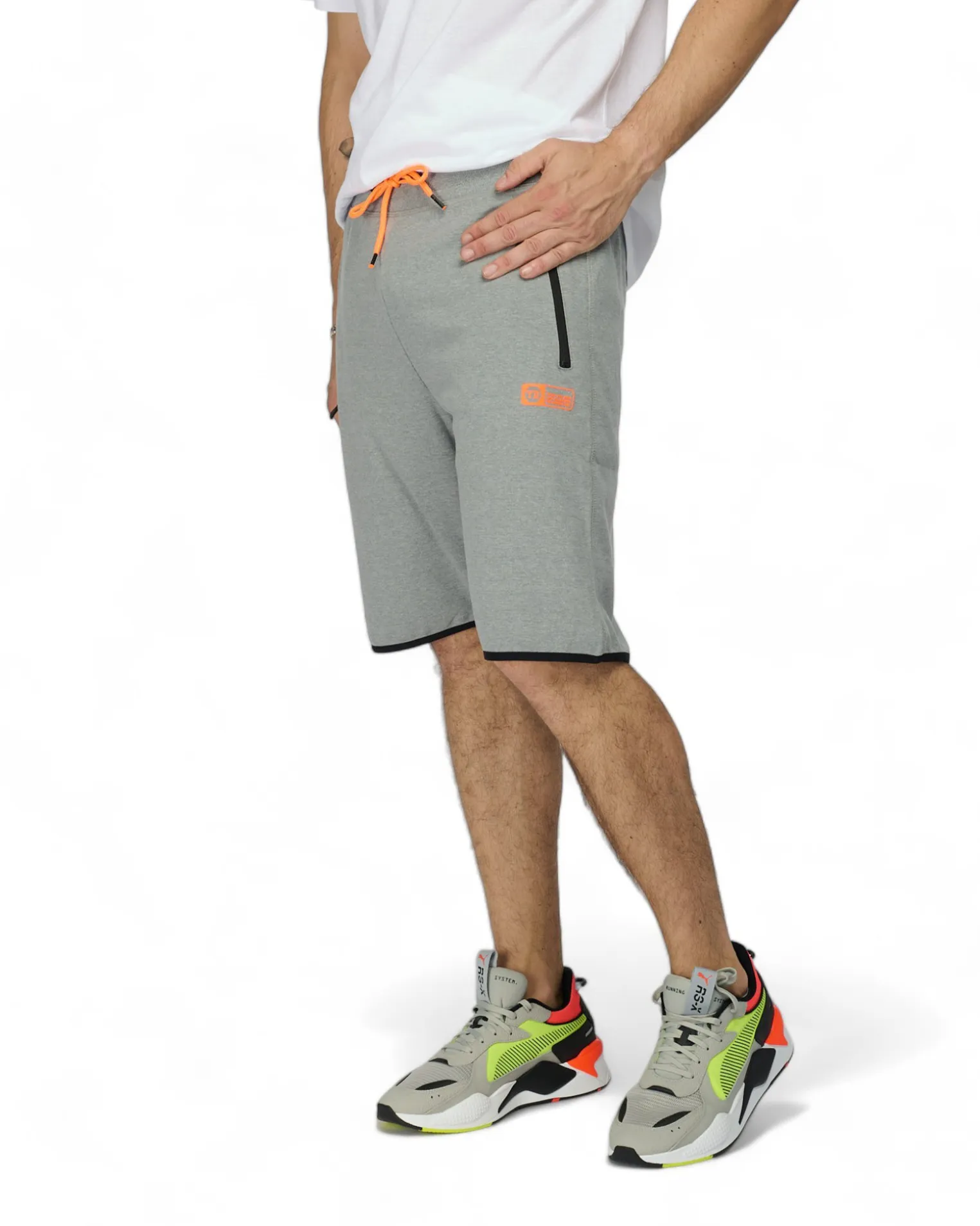 BERMUDA FELPA ZIP + STAMPA