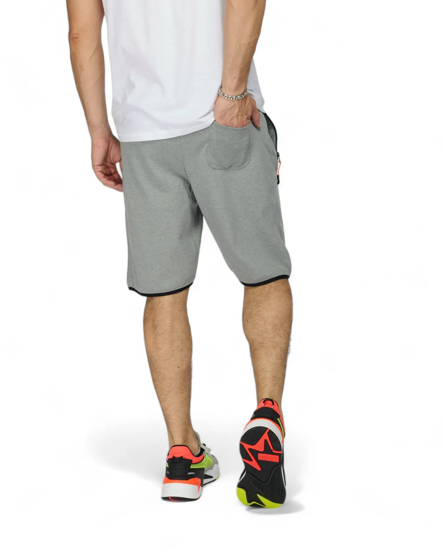 BERMUDA FELPA ZIP + STAMPA