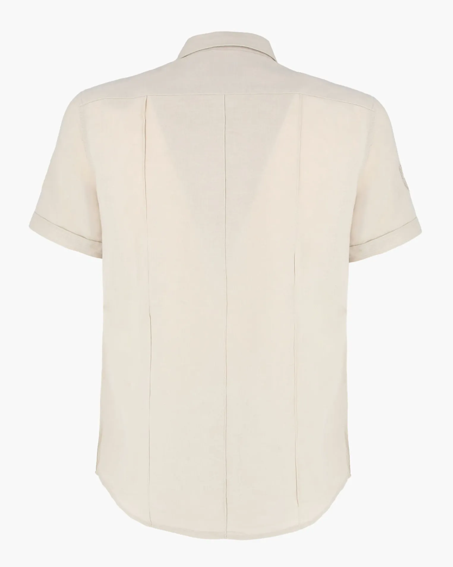 BLUE LEMON - Camicia manica corta beige in lino