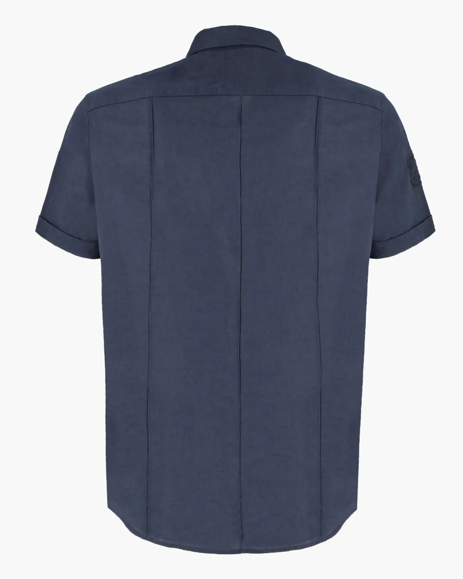 BLUE LEMON - Camicia manica corta blu in lino
