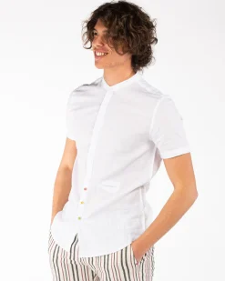 BLUE LEMON - CAMICIA MANICA CORTA LINO