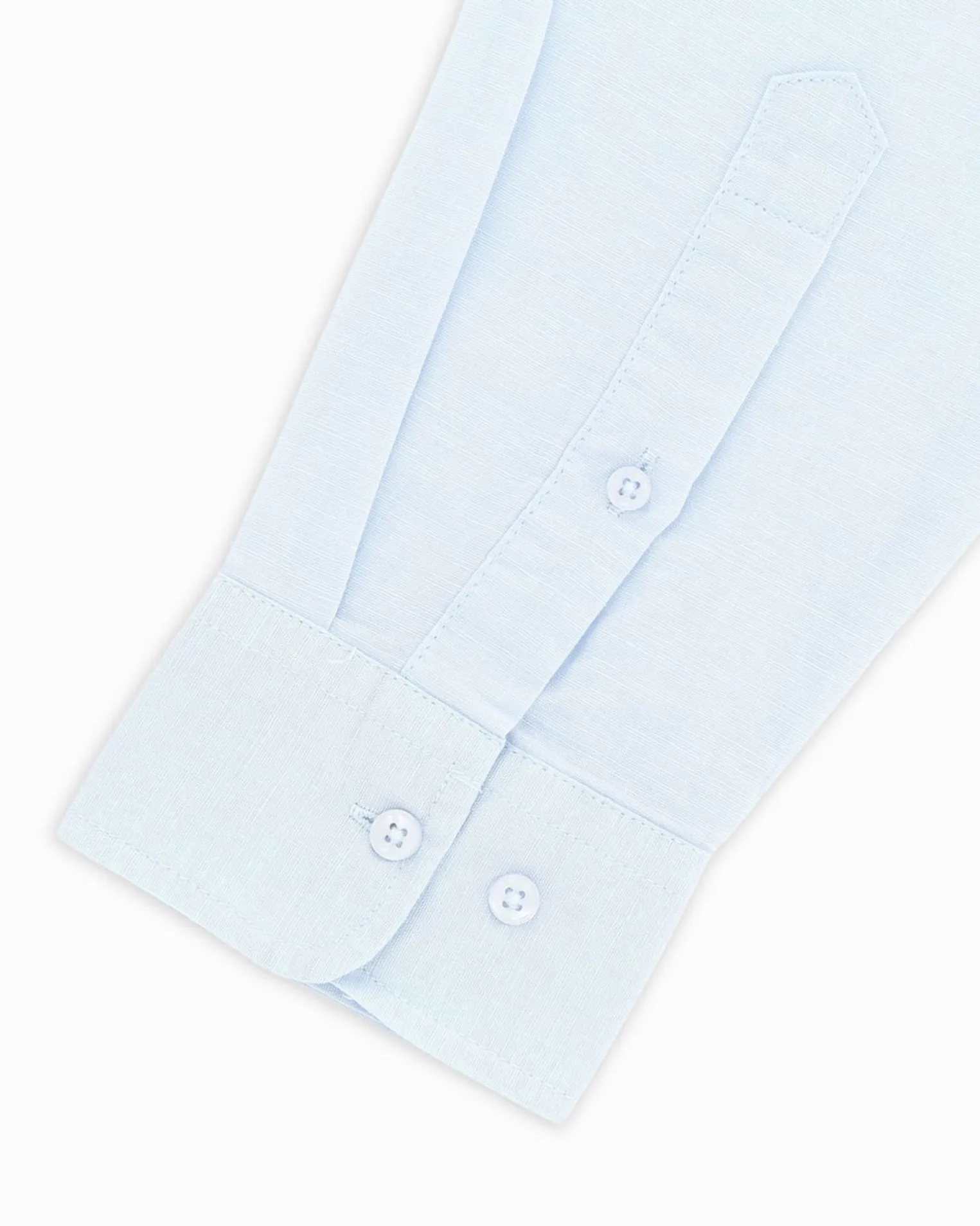 BLUE LEMON - Camicia manica lunga azzurra con collo corano in lino