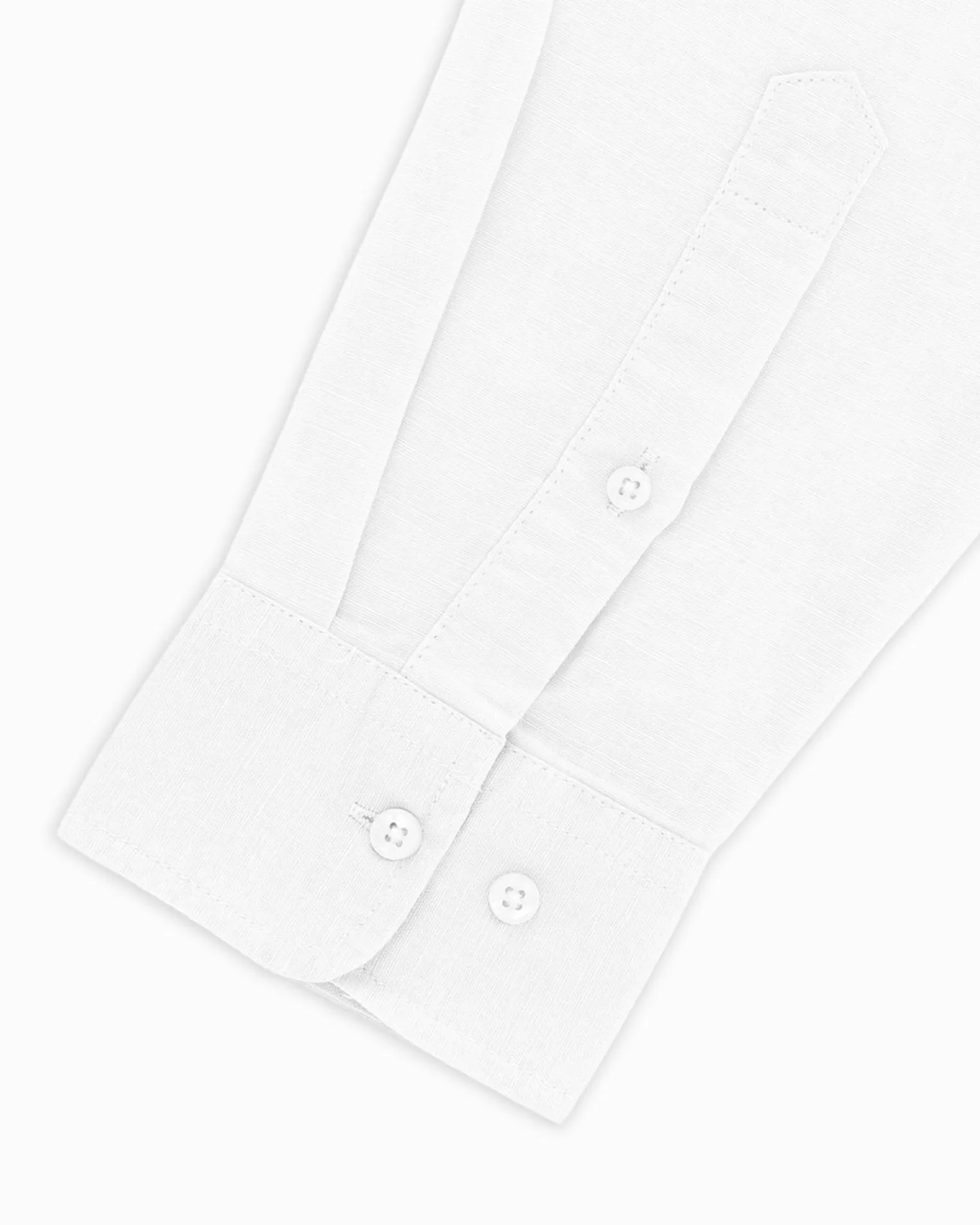 BLUE LEMON - Camicia manica lunga bianca con collo corano in lino