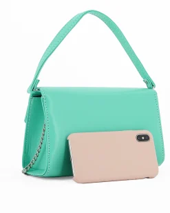 Borsa a mano acquamarina con chiusura girello - MADE IN ITALY - ANNES NICOLE