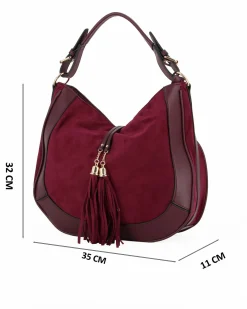 BORSA A SPALLA C/PENNACCHIO A FRANGE