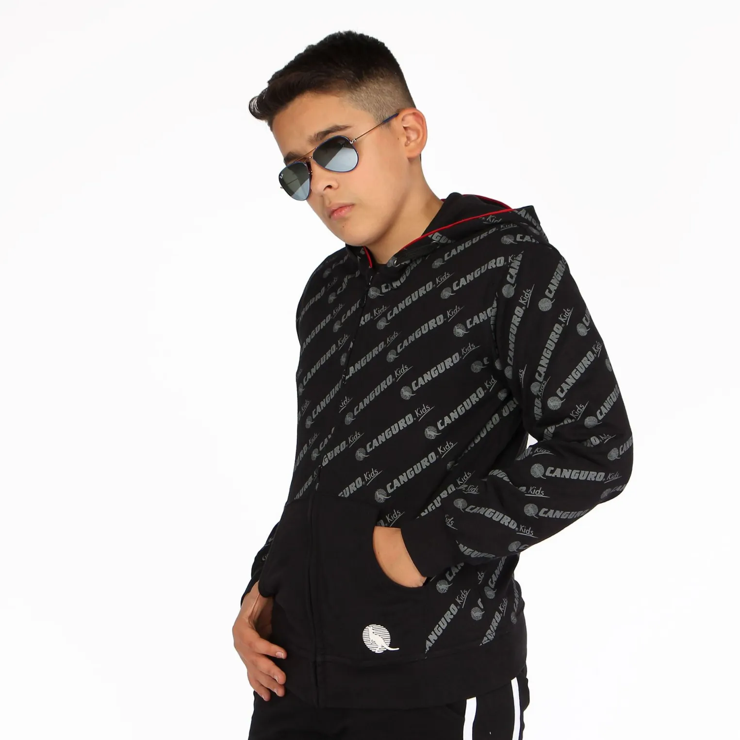 BOY FELPA FULL ZIP CON CAPPUCCIO