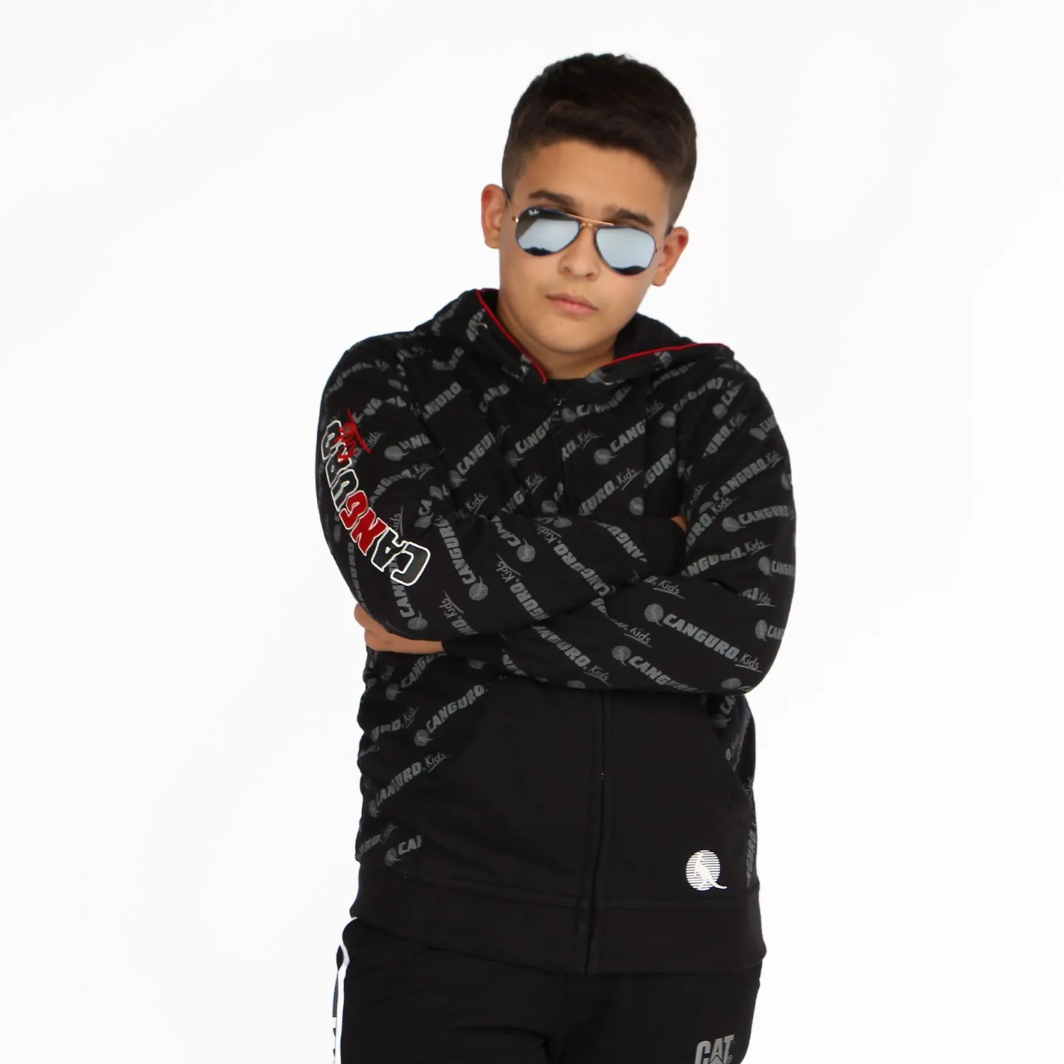 BOY FELPA FULL ZIP CON CAPPUCCIO