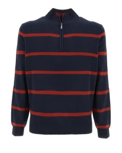 BREZZA DI MARE - MAGLIA MANICA LUNGA 1/2 ZIP FINEZZA F7 RIGHE