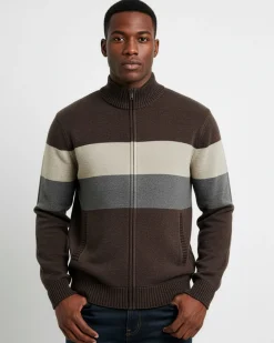 BROKER'S - Maglia manica lunga full zip in ciniglia