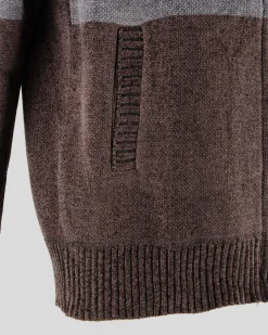 BROKER'S - Maglia manica lunga full zip in ciniglia